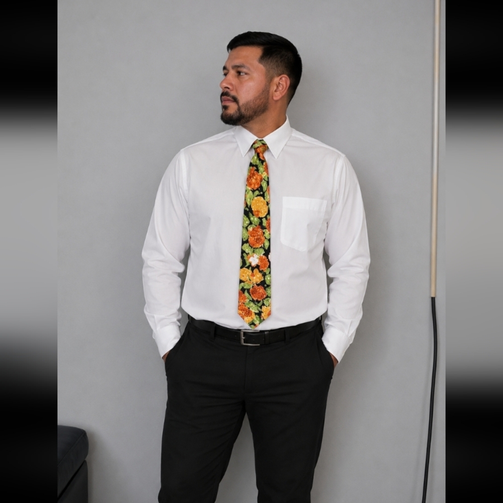 GIOTTI Vontage Polyester Tie Floral 61"
